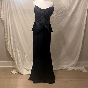 NWT Mikael Aghal Navy formal corset gown size 6